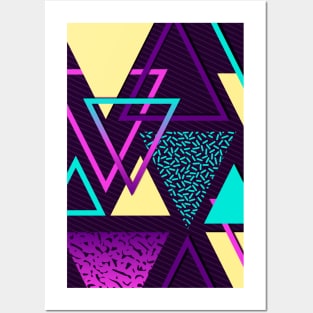 Trendy geometric background with triangles Posters and Art